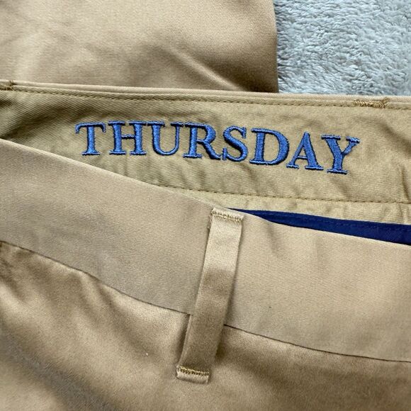 Bonobos Thursday Pants Mens 30x30 Camel Khaki Slim Straight Preppy Office HEMMED - Picture 8 of 10
